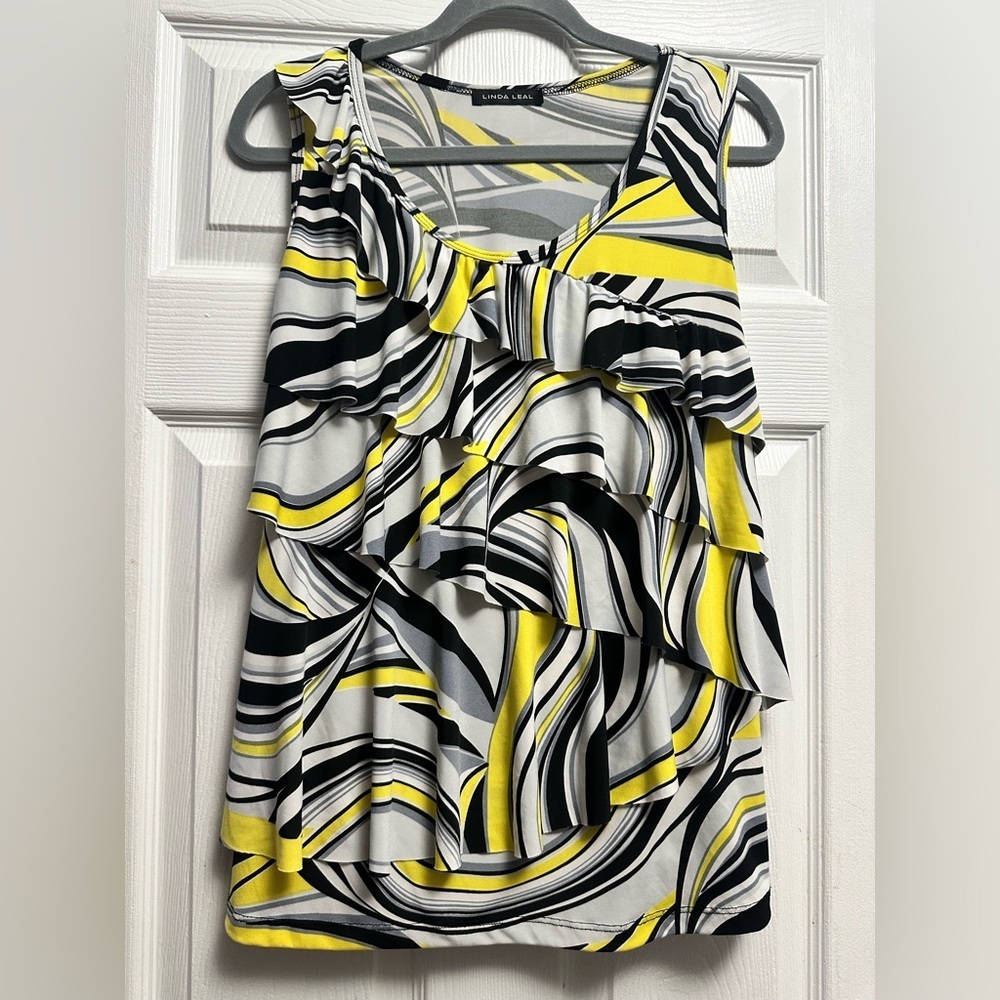 Linda Leal Sleeveless Ruffle Top
